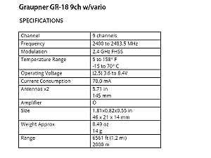 Graupner GR-18 9ch w/vario